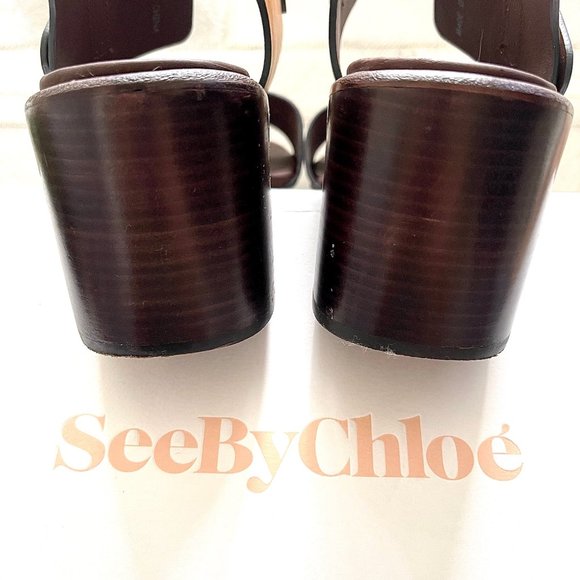 See by Chloé Leather Romy Sandals in Tan - Picture 12 of 16